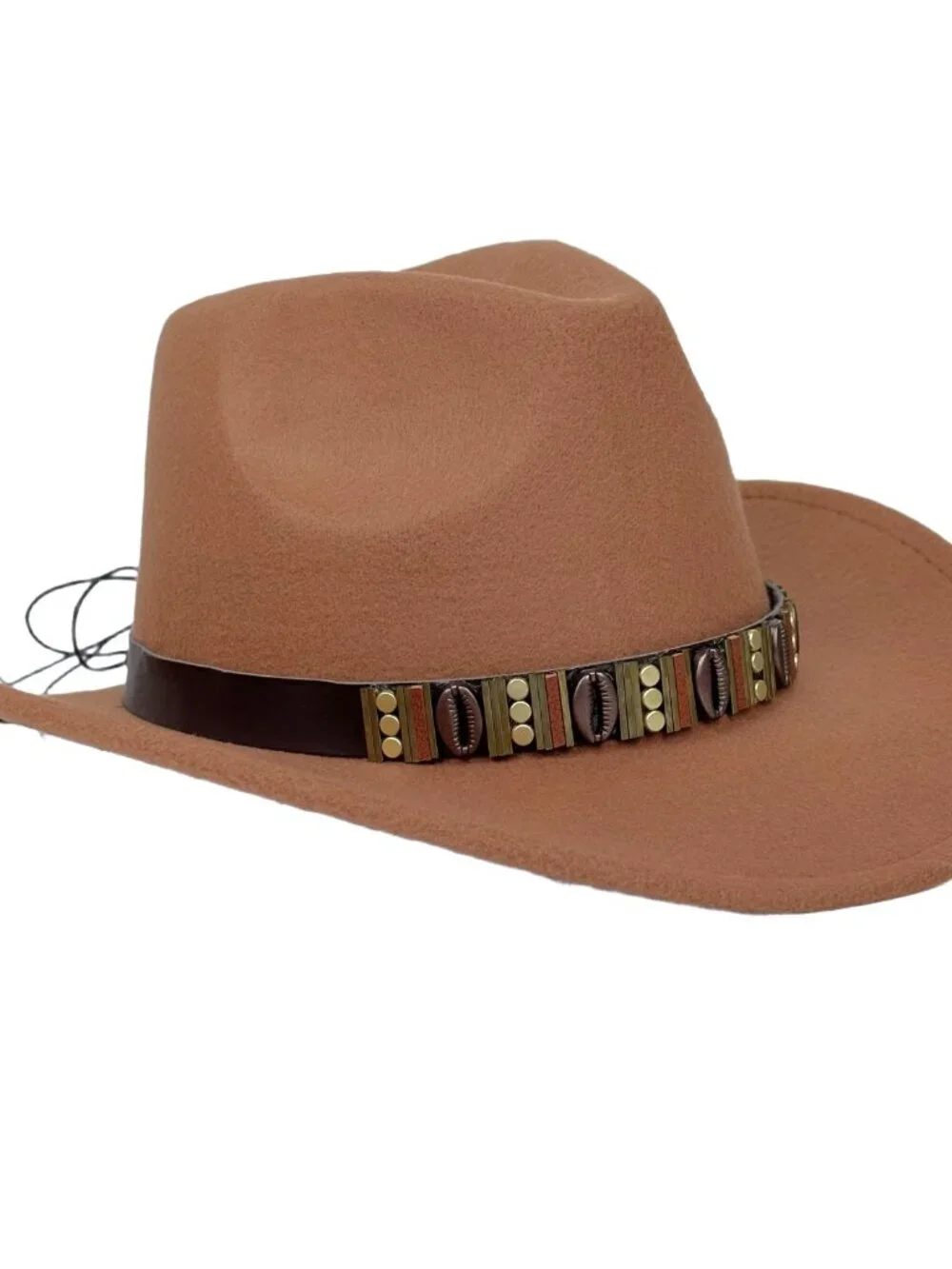 Light Brown Western Cowboy Hat Wide Brim Ranch Rodeo Cowgirl Festival Boho Hat
